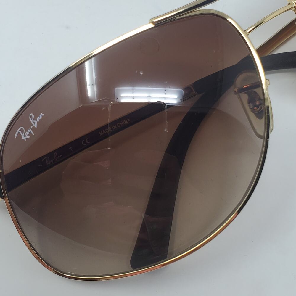 Ray-Ban Aviator Gradient Gold Sunglasses 64 mm / 15 mm Brown RB3387 with Case - Picture 9 of 11